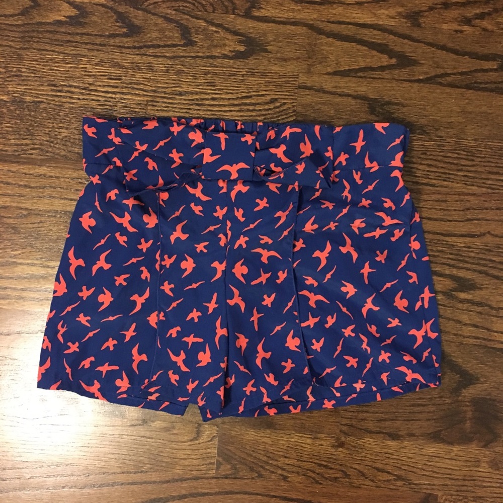 Navy shorts with bird design